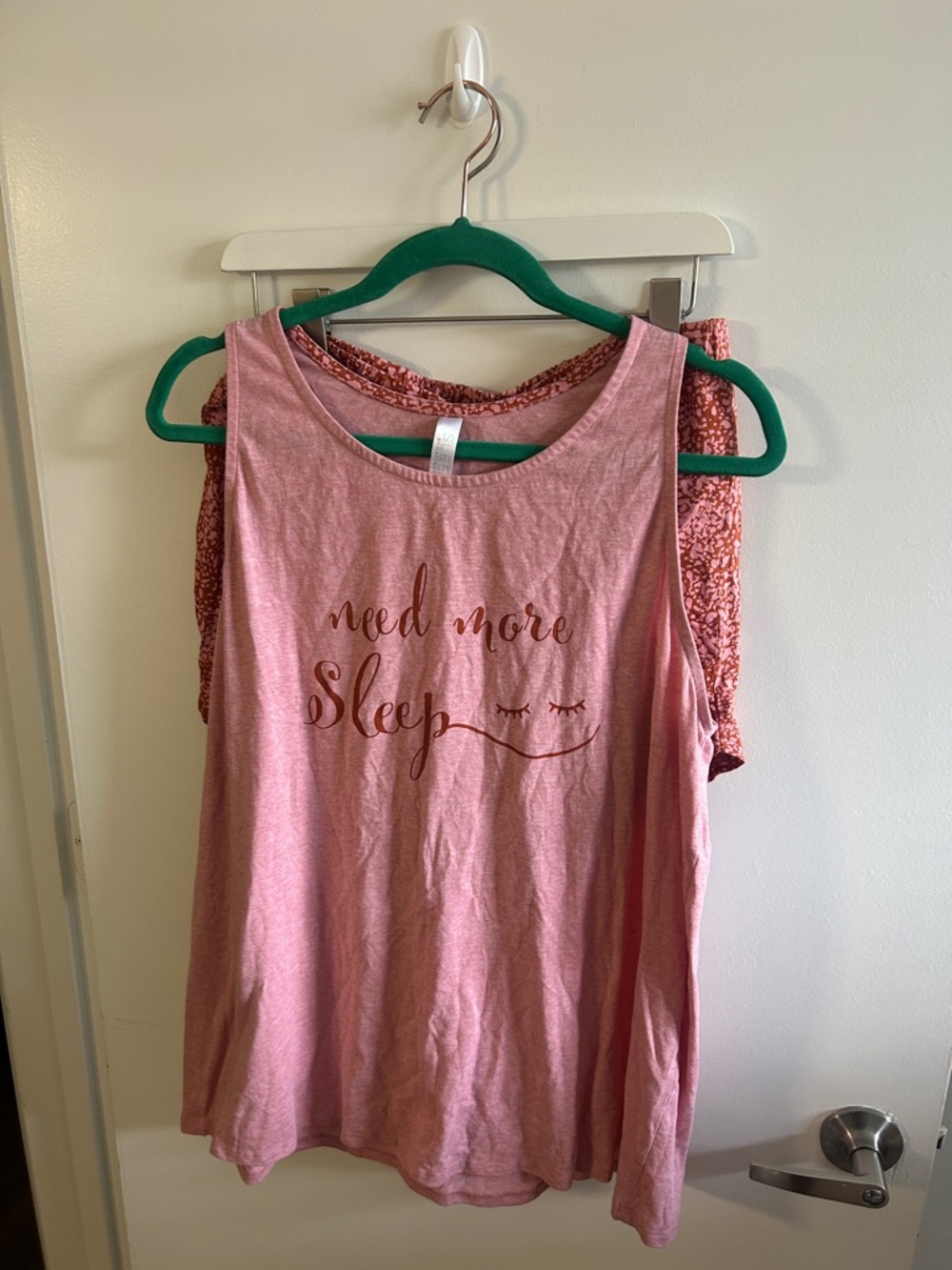Sleep by Cacique Pink 'Need More Sleep' Tank Top and shorts - size 14/16